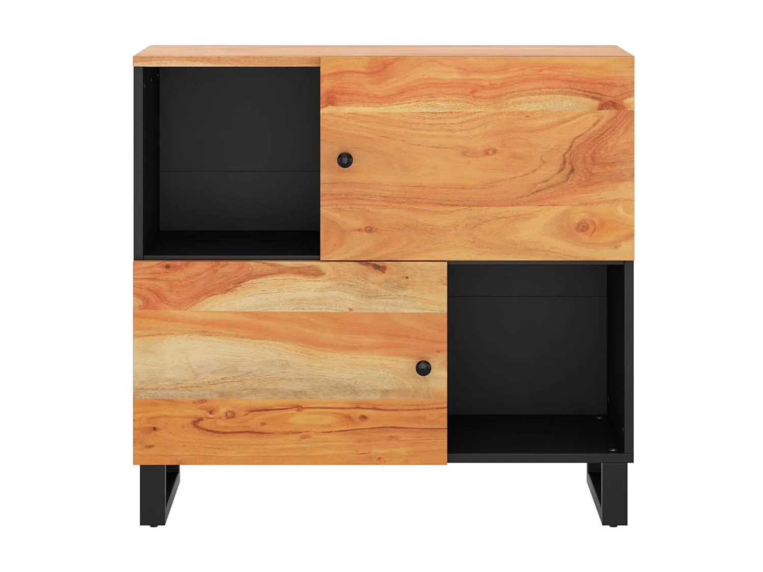 Buffet avec 2 portes 80x33x75 cm bois massif d'acacia QWE50894