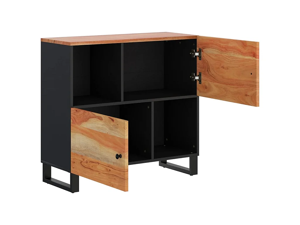 Buffet avec 2 portes 80x33x75 cm bois massif d'acacia QWE50894