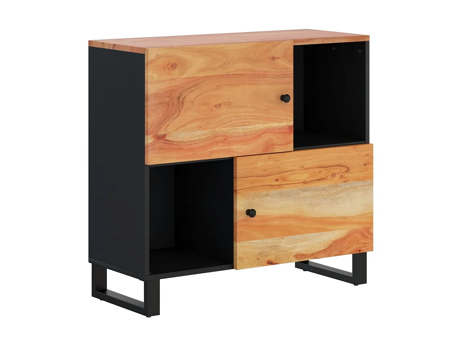Buffet avec 2 portes 80x33x75 cm bois massif d'acacia QWE50894