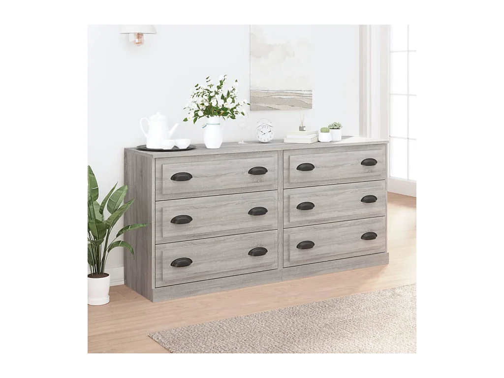 Buffets 2 pcs sonoma gris bois d'ingénierie EGER84415