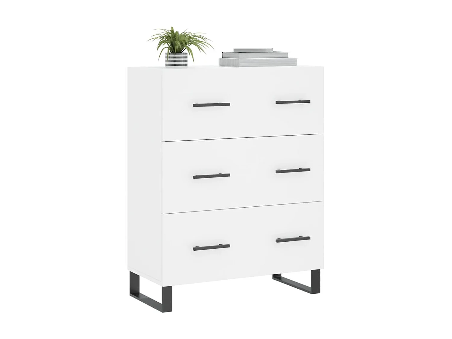 Buffet blanc 69,5x34x90 cm bois d'ingénierie QWE95892