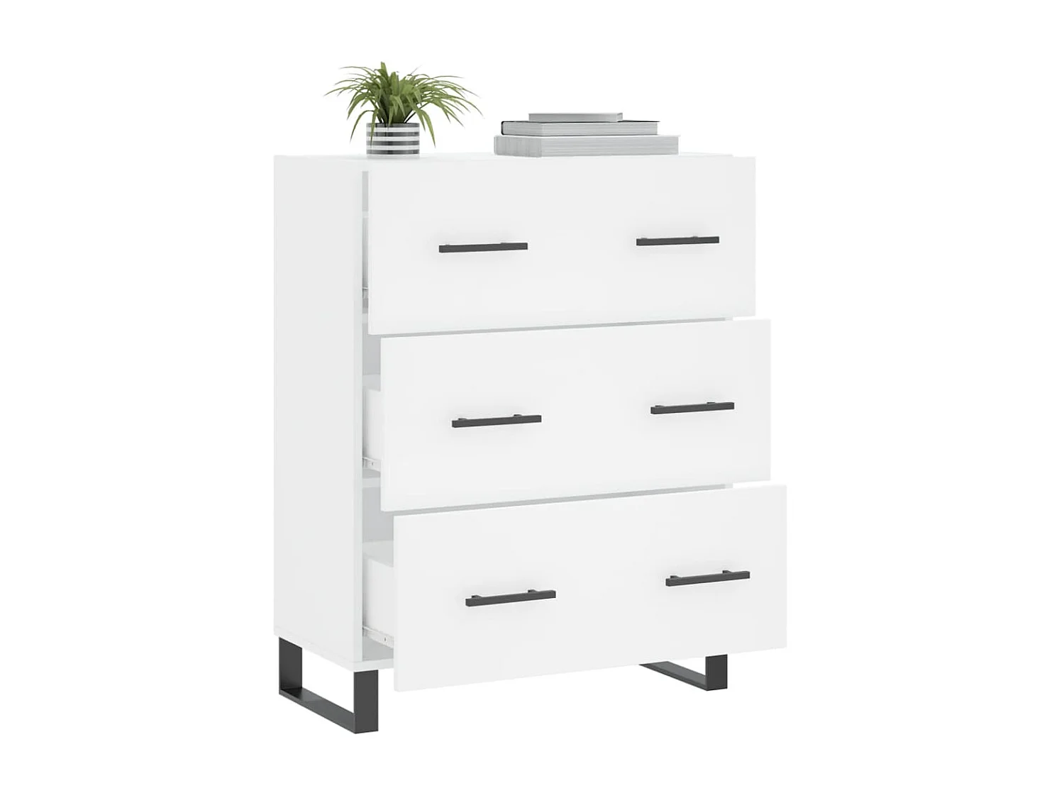 Buffet blanc 69,5x34x90 cm bois d'ingénierie QWE95892