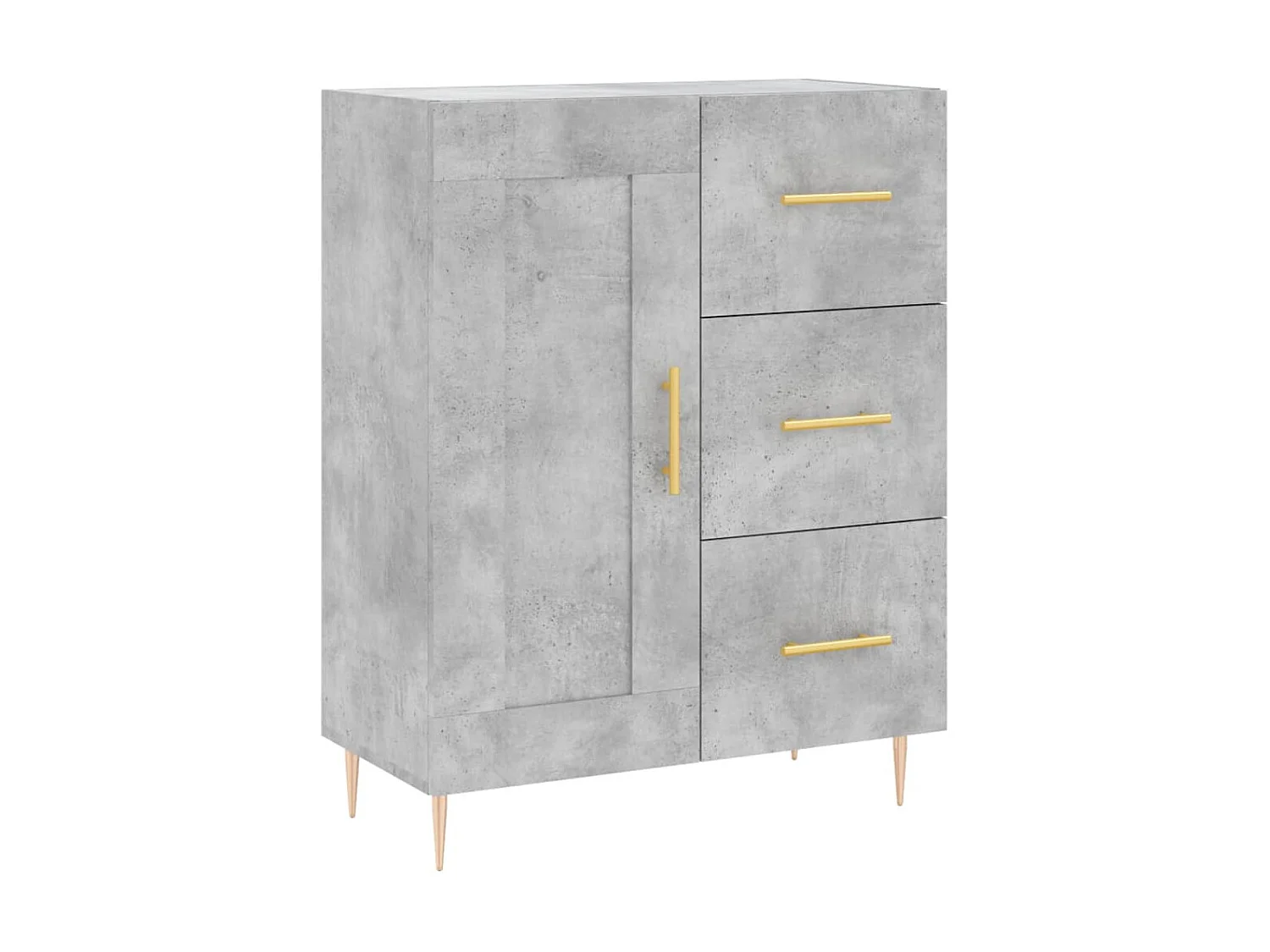 Buffet gris béton 69,5x34x90 cm bois d'ingénierie QWE14057