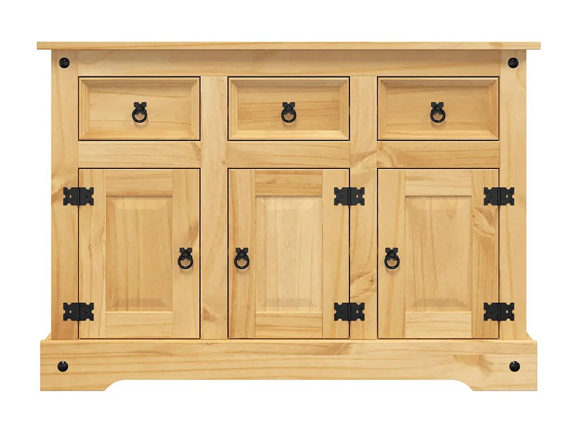 Buffet Corona marron 112x43x78 cm bois massif pin mexicain QWE66483