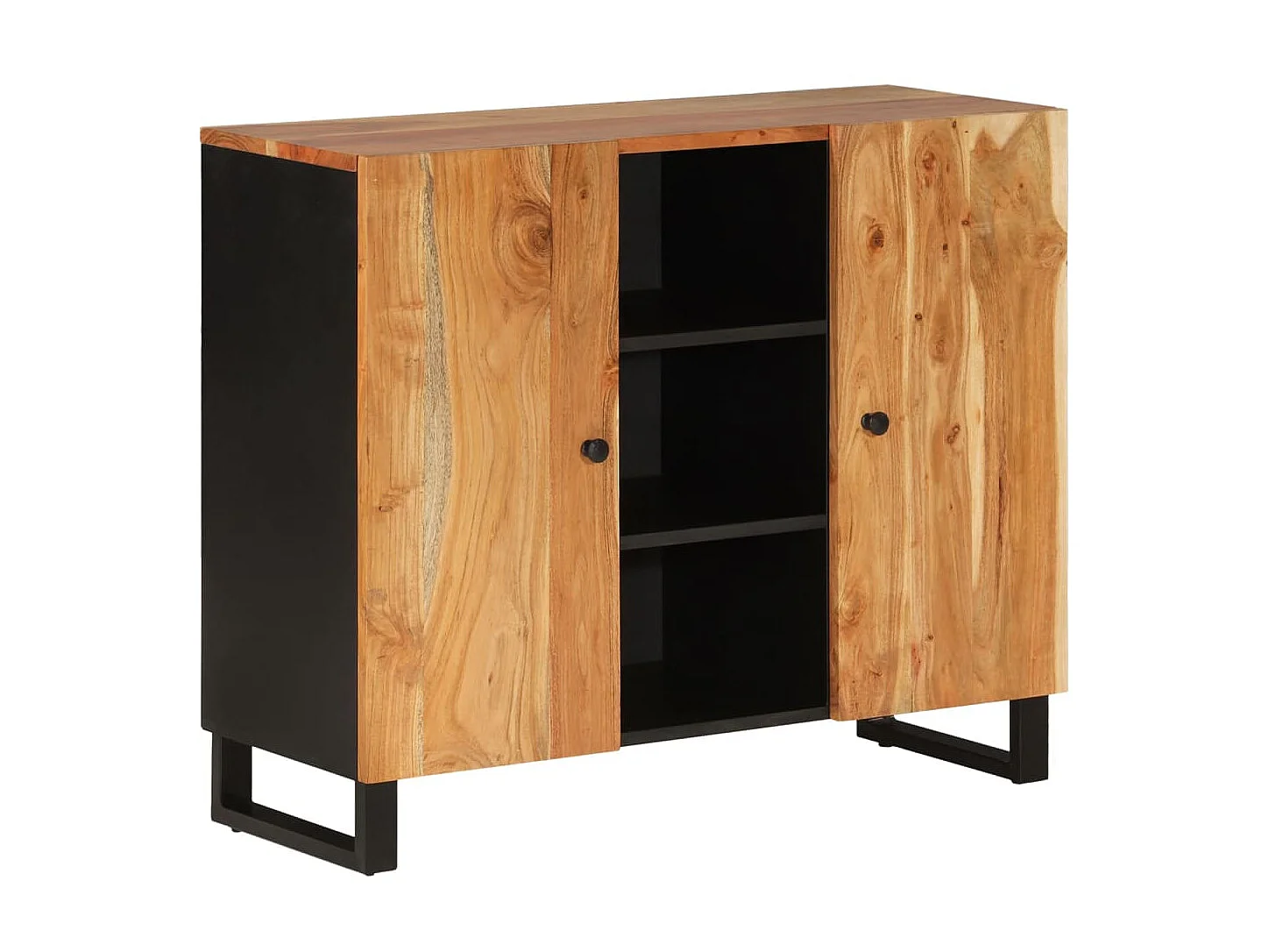 Buffet avec 2 portes 90x33x75 cm bois massif d'acacia QWE67026