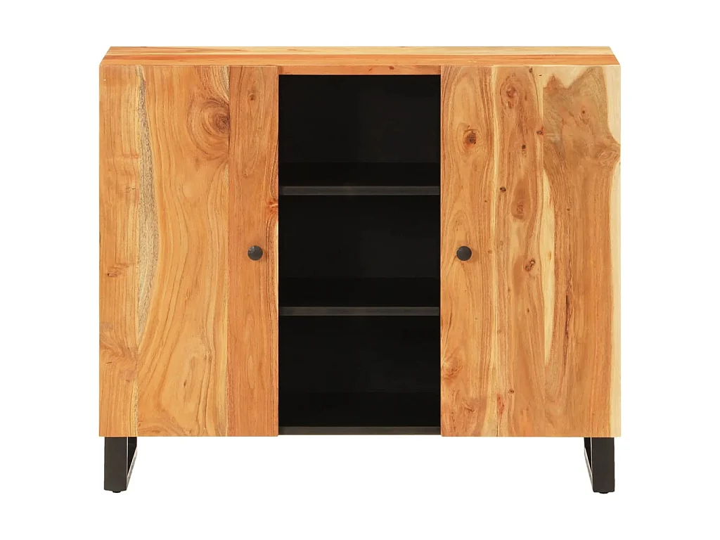Buffet avec 2 portes 90x33x75 cm bois massif d'acacia QWE67026