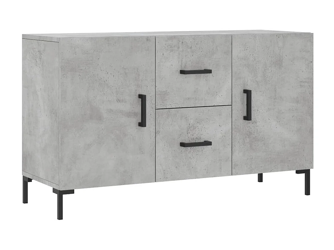 Buffet gris béton 100x36x60 cm bois d'ingénierie QWE91303