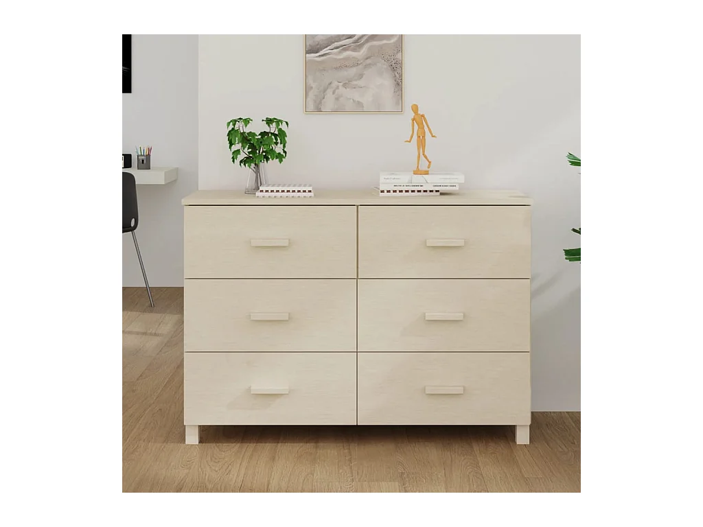 Buffet HAMAR Marron miel 113x40x80 cm Bois massif de pin EGER17956