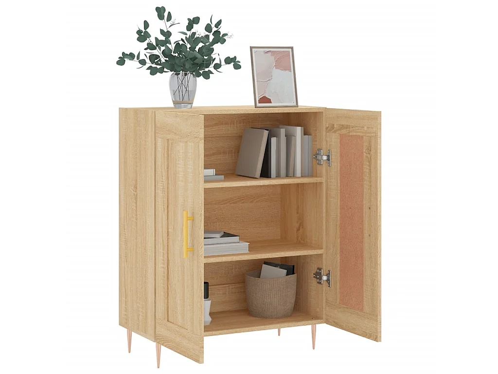Buffet chêne sonoma 69,5x34x90 cm bois d'ingénierie QWE61357