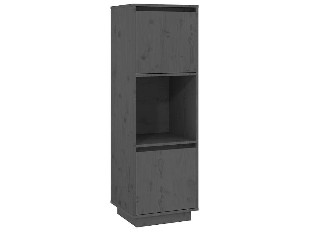 Highboard,Kommode Grau 38x35x117 cm Massivholz Kiefer -gkd78616