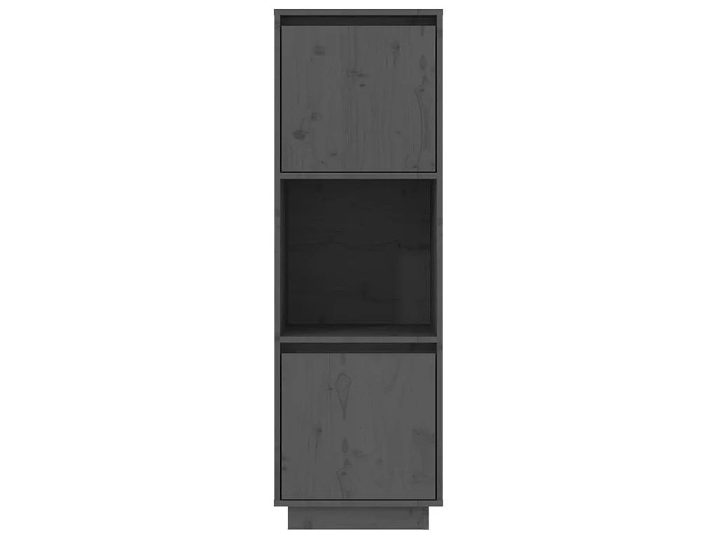 Buffet haut Gris 38x35x117 cm Bois massif de pin EGER36005