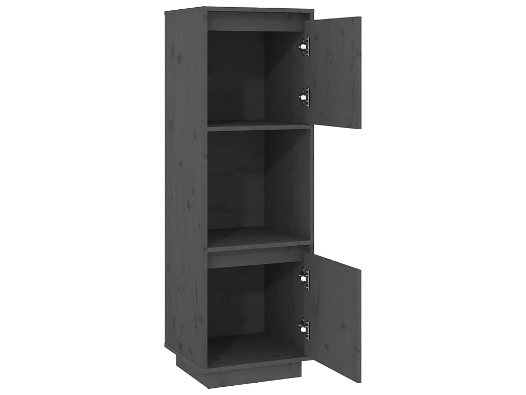 Buffet haut Gris 38x35x117 cm Bois massif de pin EGER36005