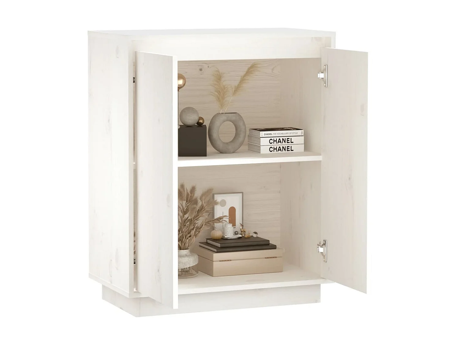 Aparador 60x34x75 cm madeira de pinho maciça branco PT233977