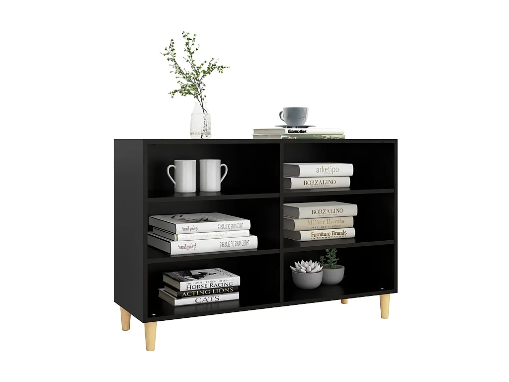 Buffet Noir 103,5x35x70 cm Aggloméré EGER75018