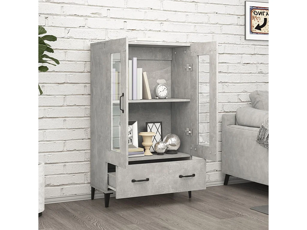 Buffet haut Gris béton 70x31x115 cm Bois d'ingénierie EGER45089