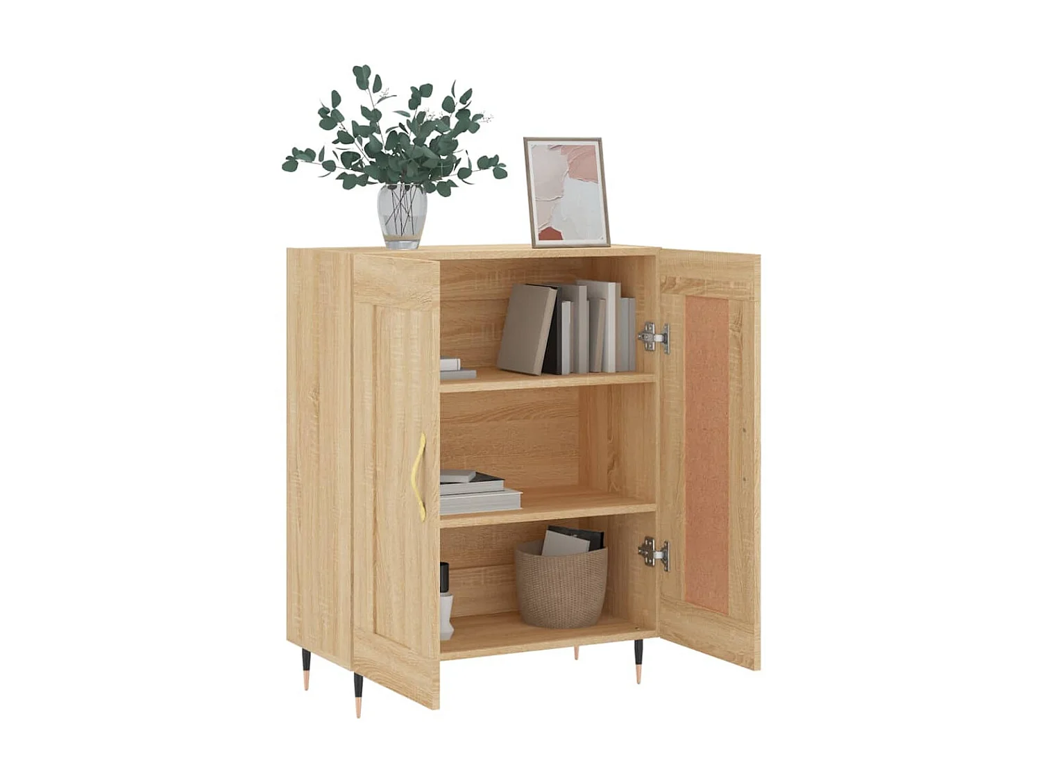 Aparador de madera de ingeniería roble Sonoma 69,5x34x90 cm ES32499