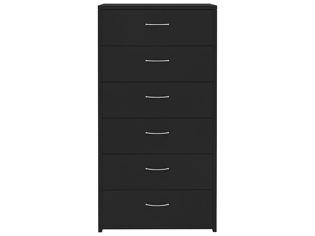 Buffet avec 6 tiroirs Noir 50x34x96 cm Aggloméré EGER94475