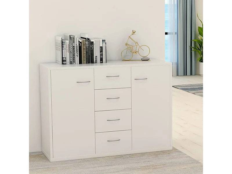 Dressoir 88x30x65 cm bewerkt hout wit NL401180