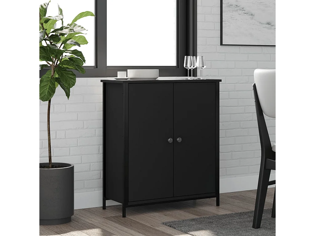 Aparador 70x30x80 cm derivados de madeira preto PT930769