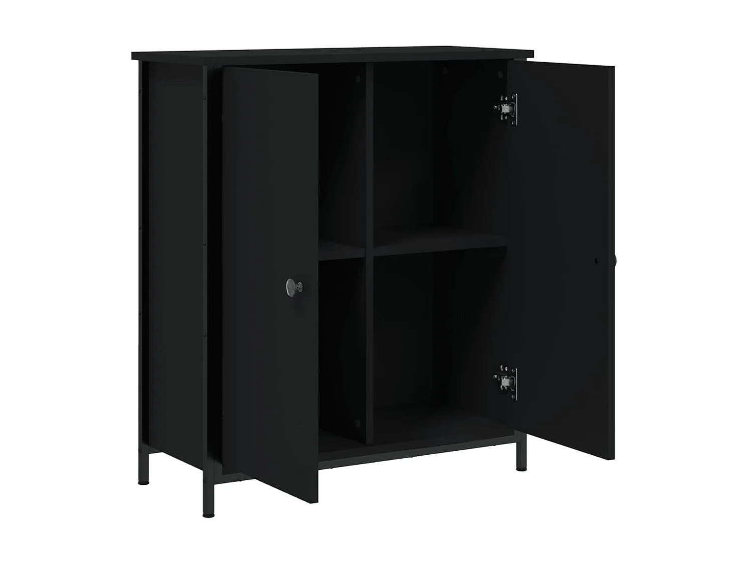 Aparador de madera de ingeniería negro 70x30x80 cm ES25425