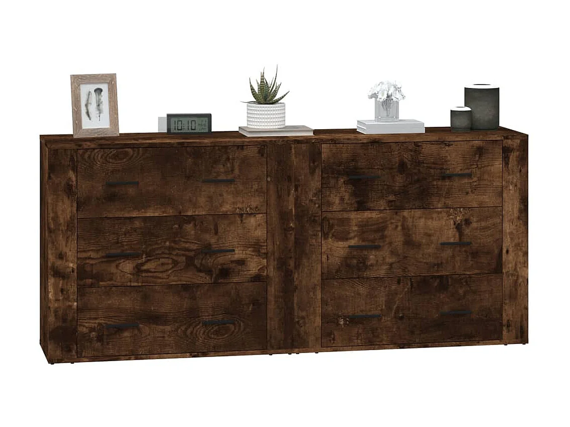 Aparadores 2 piezas madera contrachapada roble ahumado ES18987