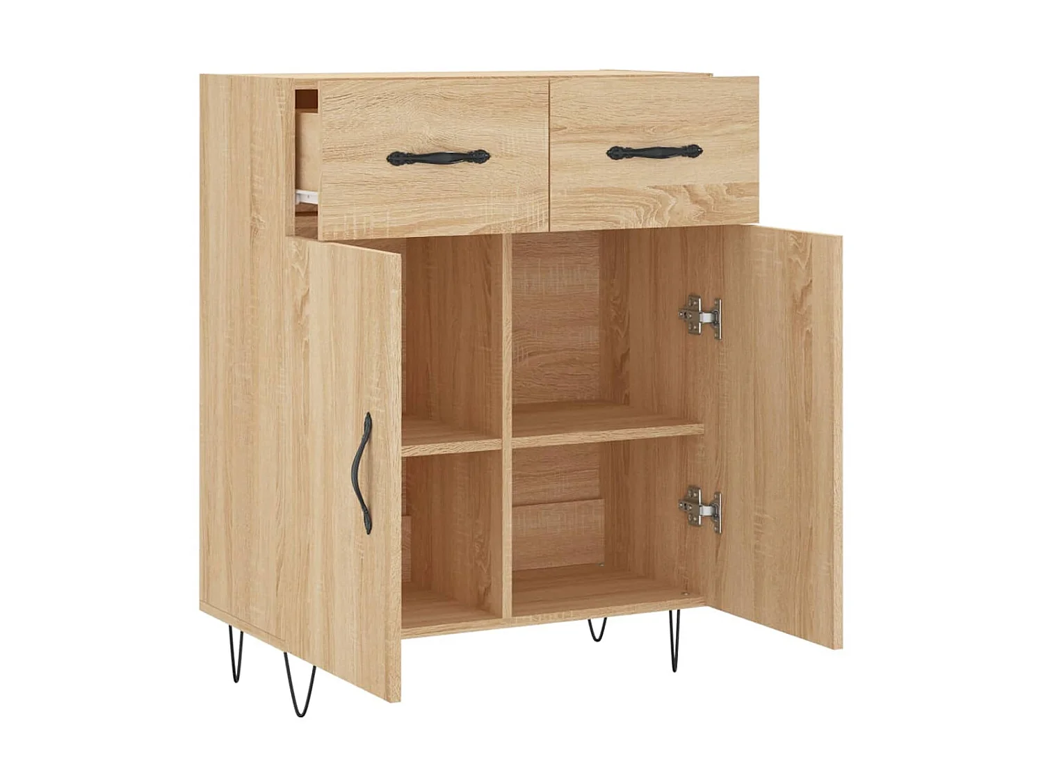 Buffet chêne sonoma 69,5x34x90 cm bois d'ingénierie QWE71533