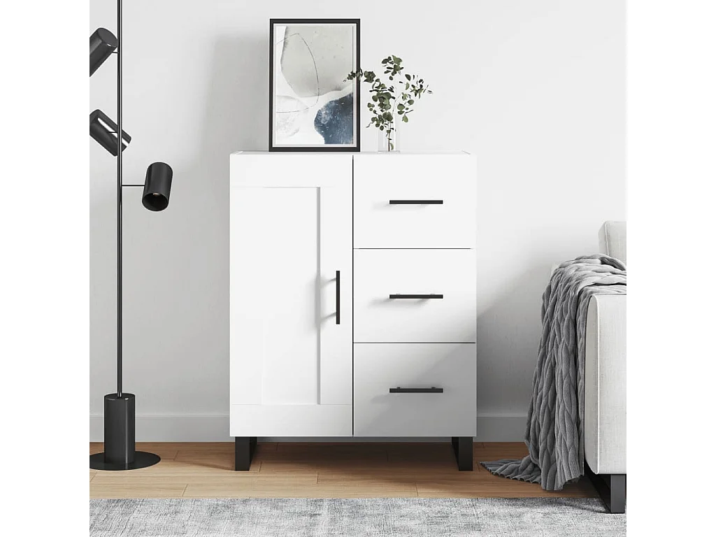 Buffet blanc 69,5x34x90 cm bois d'ingénierie QWE71411