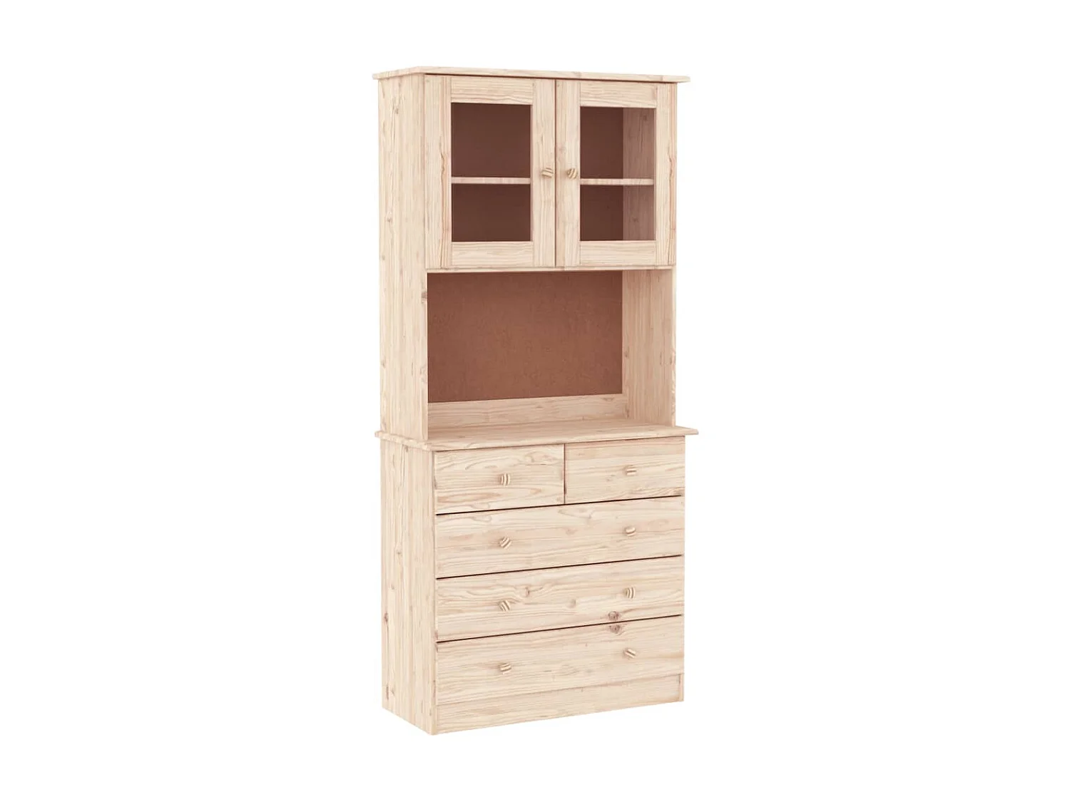 Highboard,Kommode ALTA 77x35x165 cm Massivholz Kiefer -gkd792390