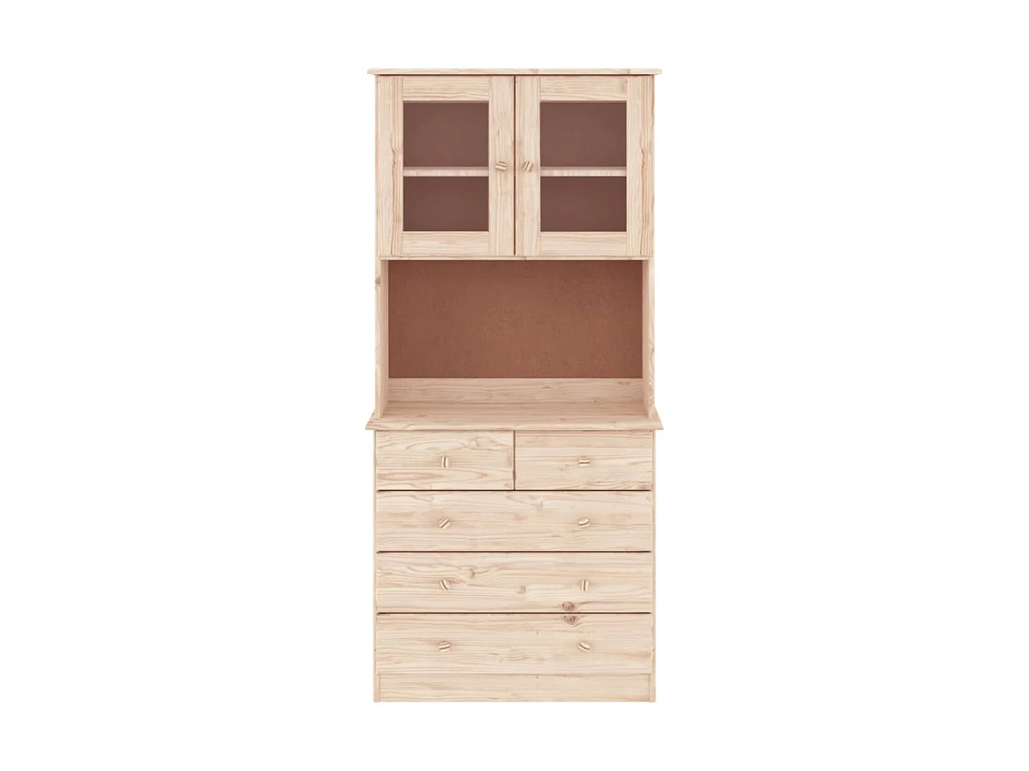Highboard,Kommode ALTA 77x35x165 cm Massivholz Kiefer -gkd792390