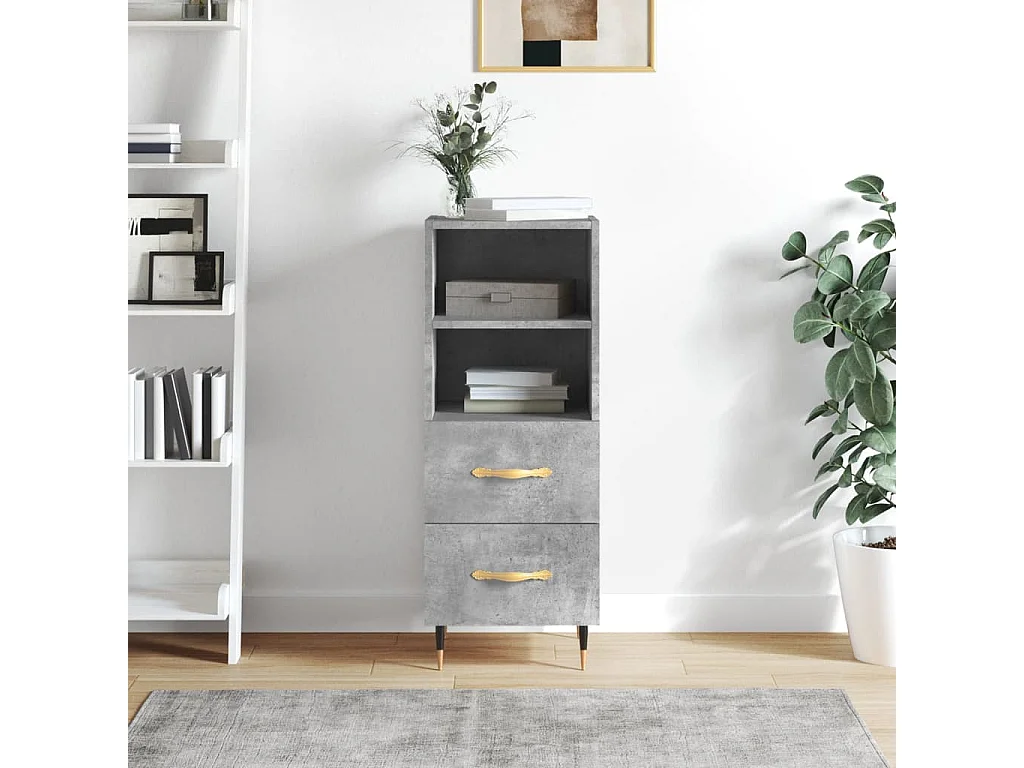 Buffet Gris béton 34,5x34x90 cm Bois d'ingénierie QWE43002