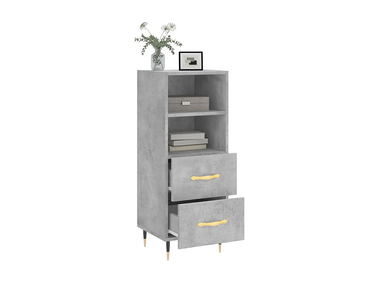 Buffet Gris béton 34,5x34x90 cm Bois d'ingénierie QWE43002