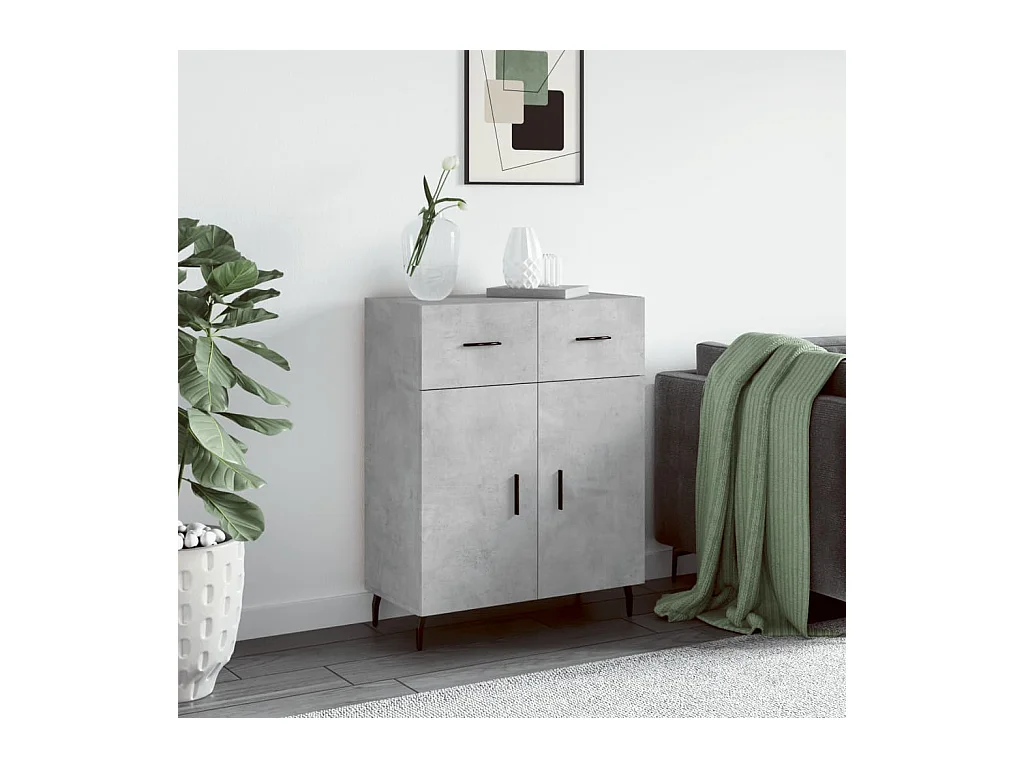 Dressoir 69,5x34x90 cm bewerkt hout betongrijs NL547458
