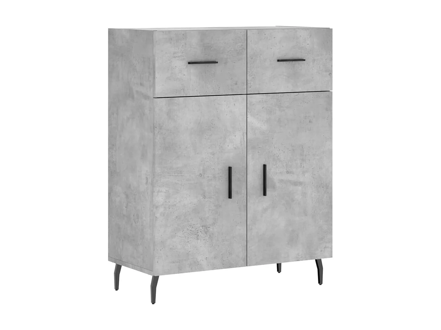 Buffet gris béton 69,5x34x90 cm bois d'ingénierie QWE81042