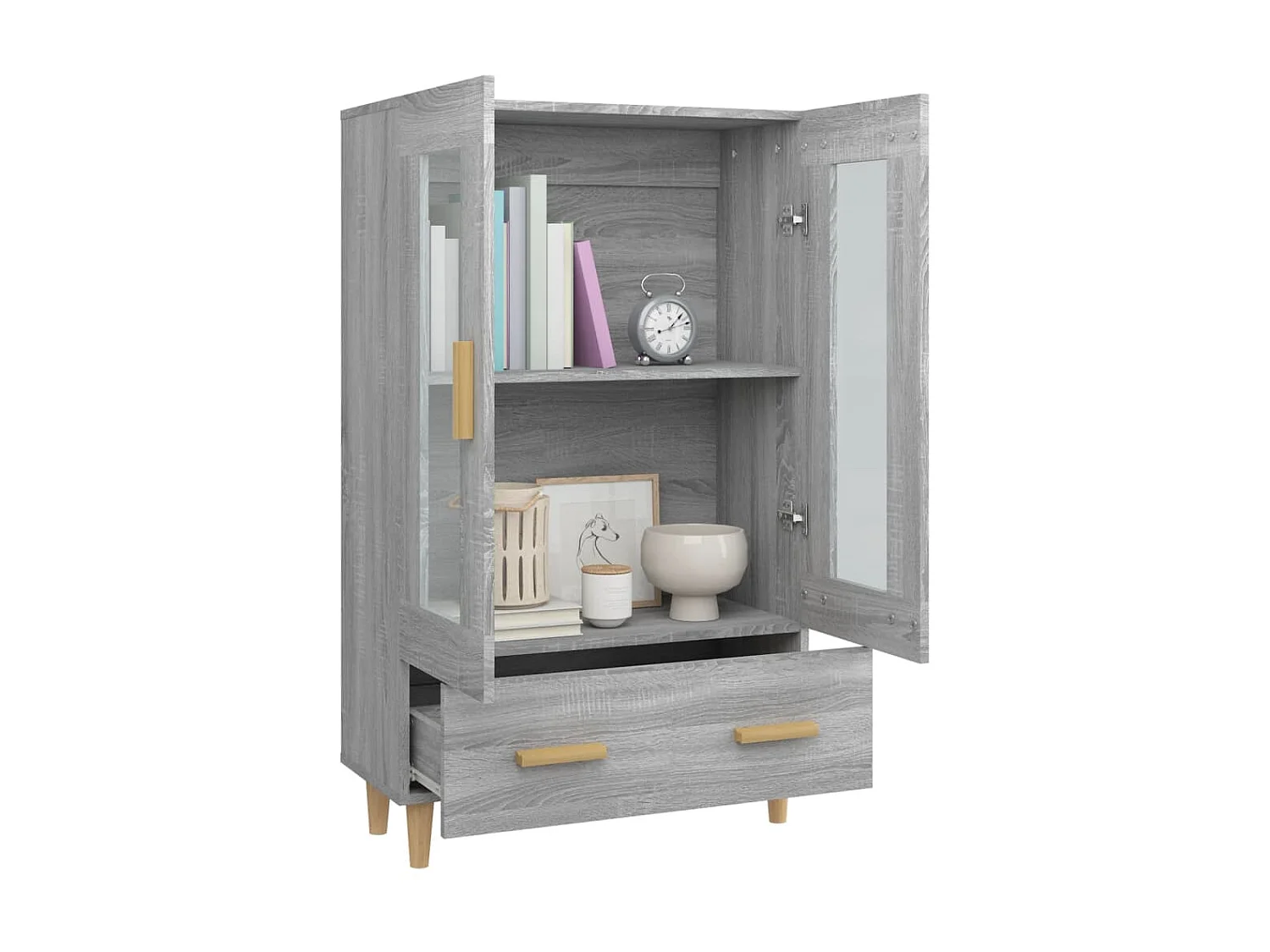 Highboard,Kommode Grau Sonoma 70x31x115 cm Holzwerkstoff -gkd834801