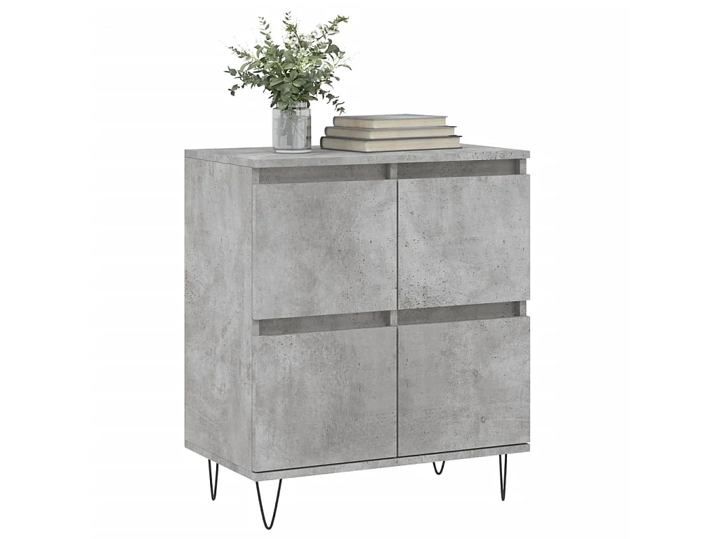 Aparador de madera contrachapada gris hormigón 60x35x70 cm ES20749