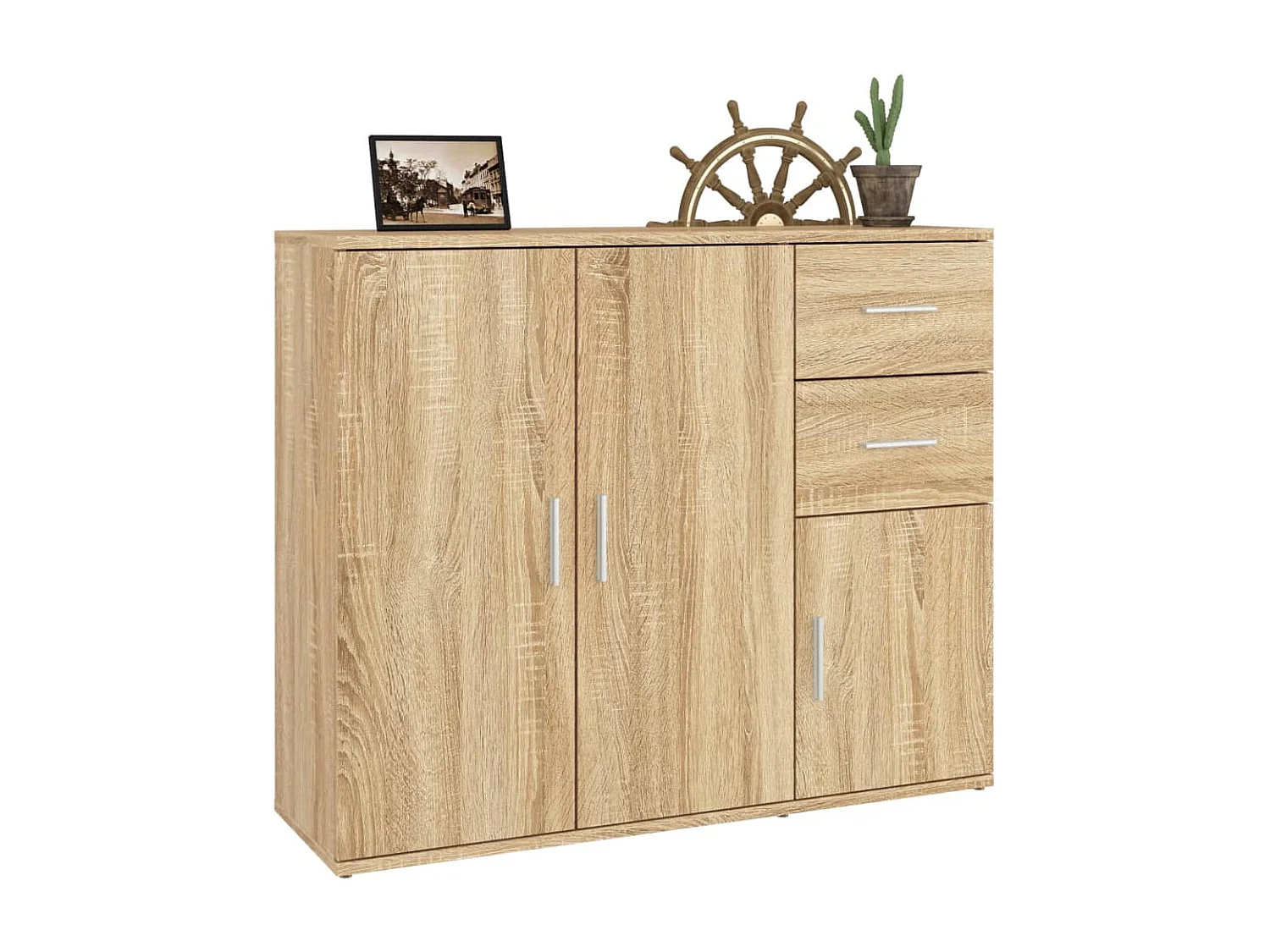 Buffet Chêne sonoma 91x29,5x75 cm Bois d'ingénierie EGER79469