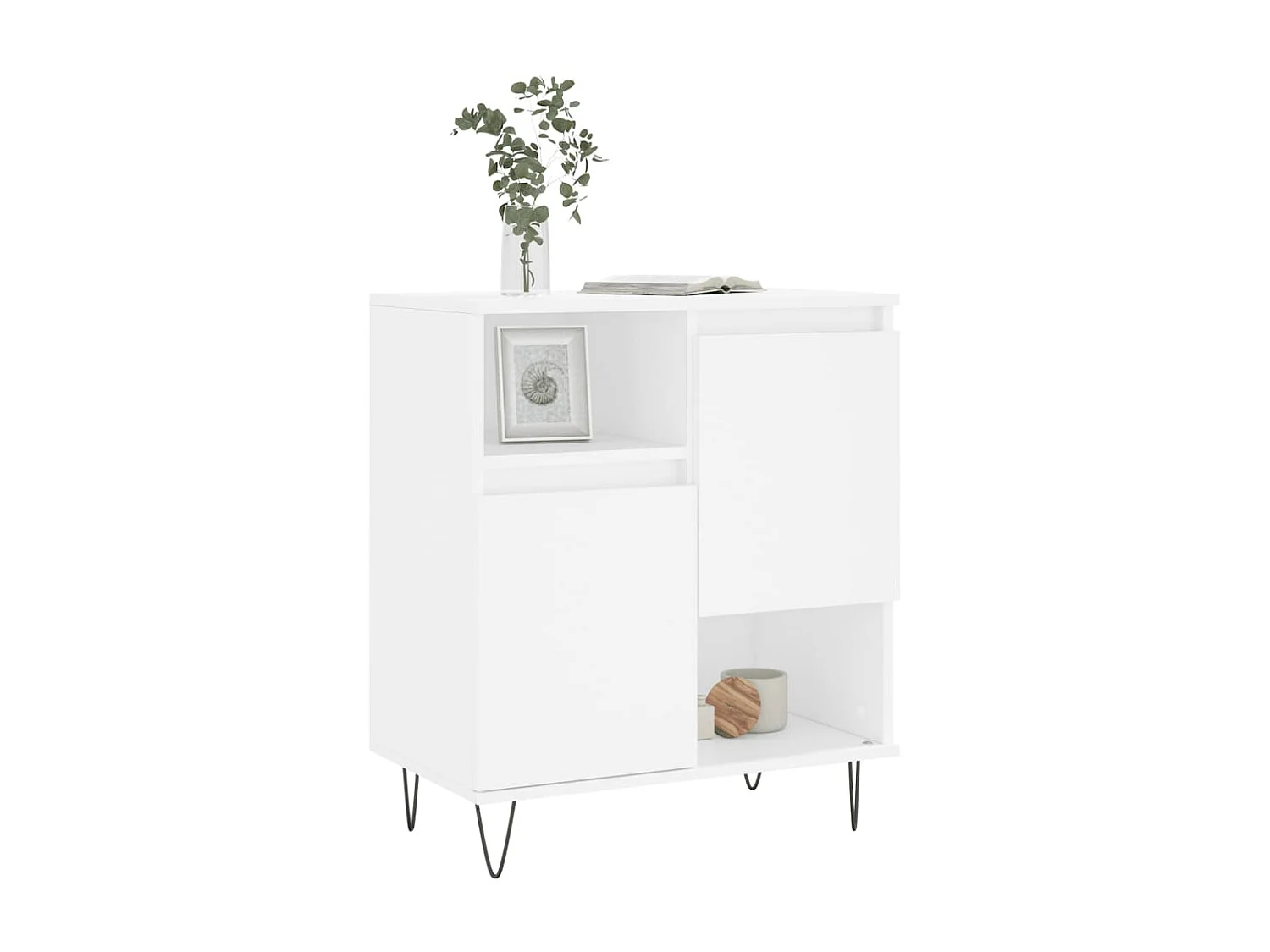 Buffet Blanc 60x35x70 cm Bois d'ingénierie QWE37413