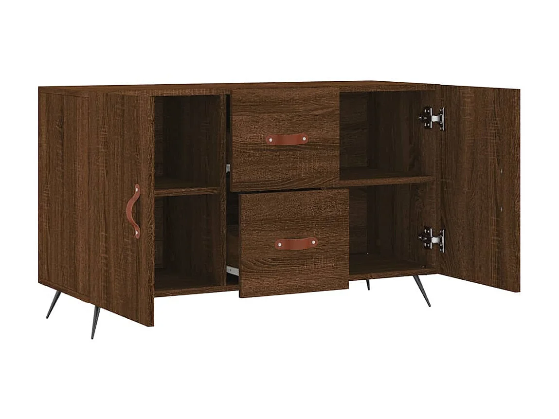 Buffet chêne marron 100x36x60 cm bois d'ingénierie QWE19488