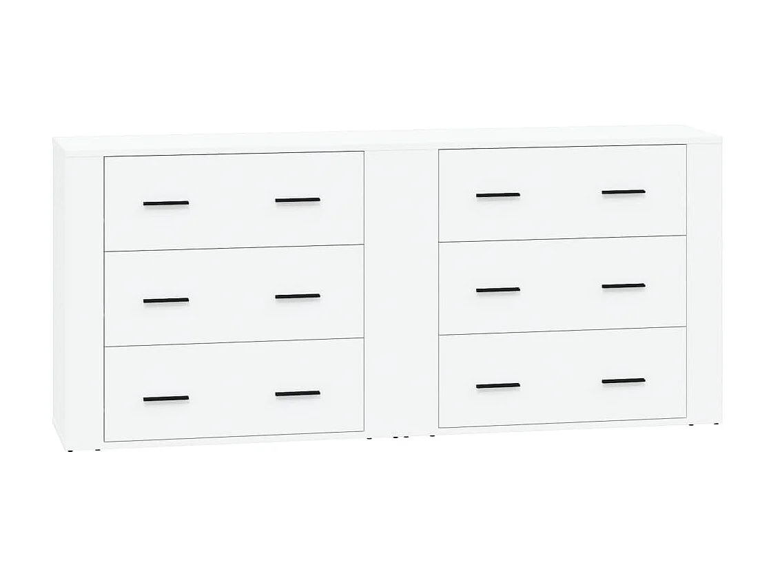 Buffets 2 pcs blanc bois d'ingénierie EGER76505