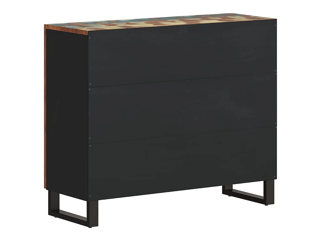 Buffet avec 2 portes 90x33x75 cm bois massif de récupération QWE46492