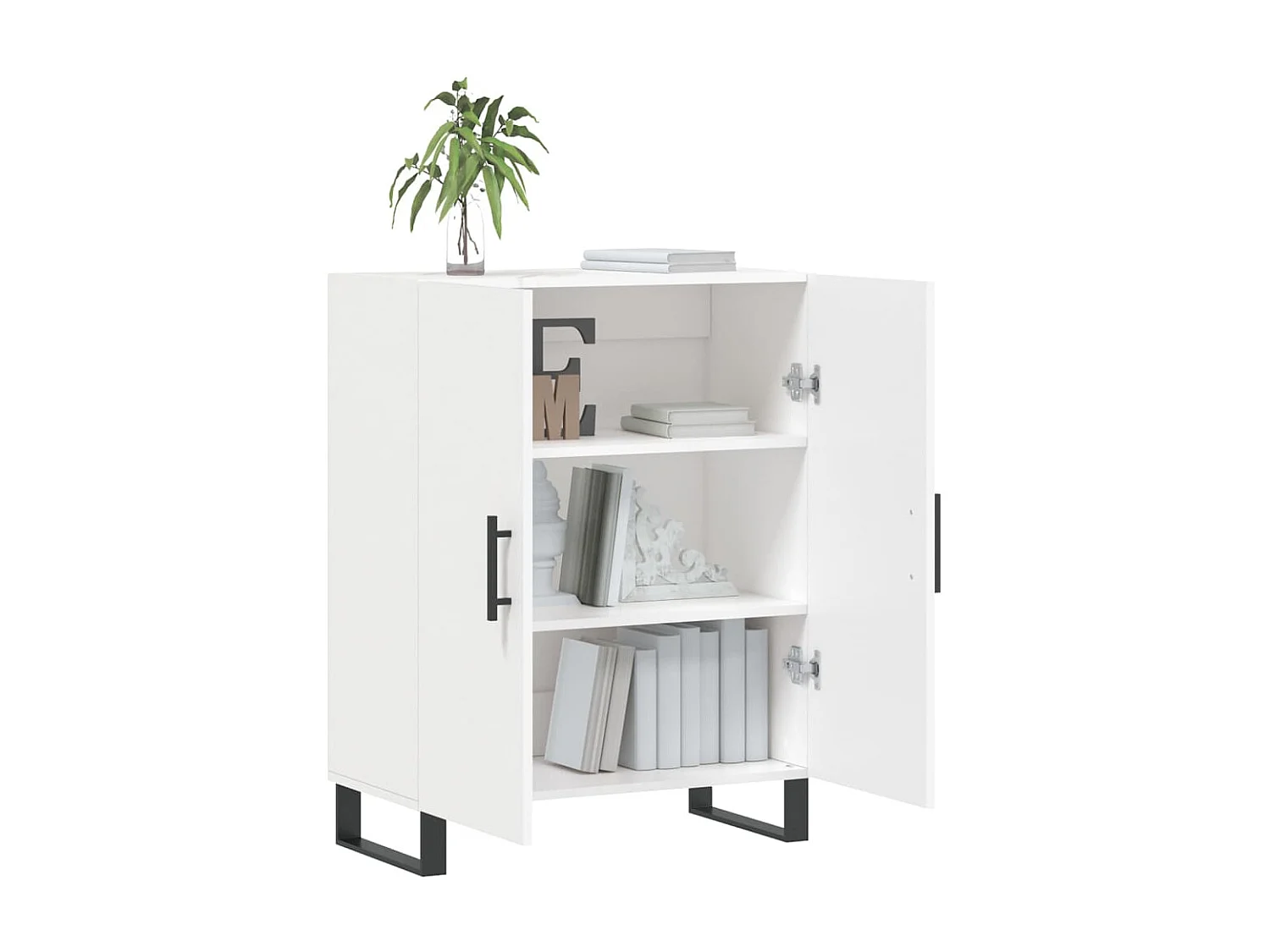 Dressoir 69,5x34x90 cm bewerkt hout wit NL890888