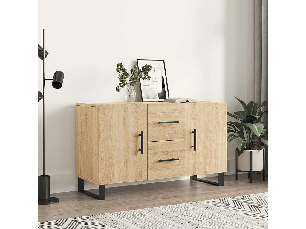 Buffet chêne sonoma 100x36x60 cm bois d'ingénierie QWE40726