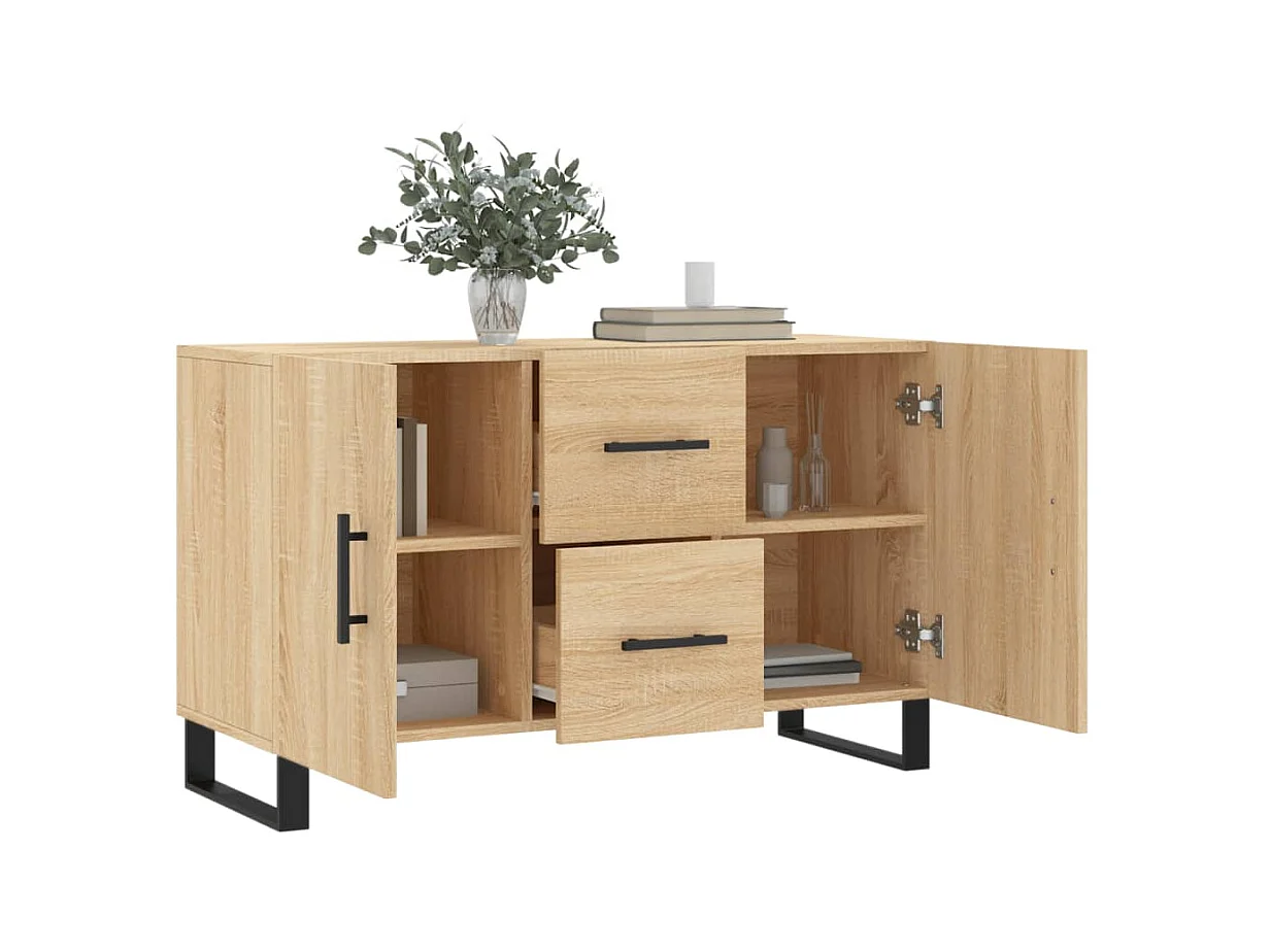 Buffet chêne sonoma 100x36x60 cm bois d'ingénierie QWE40726
