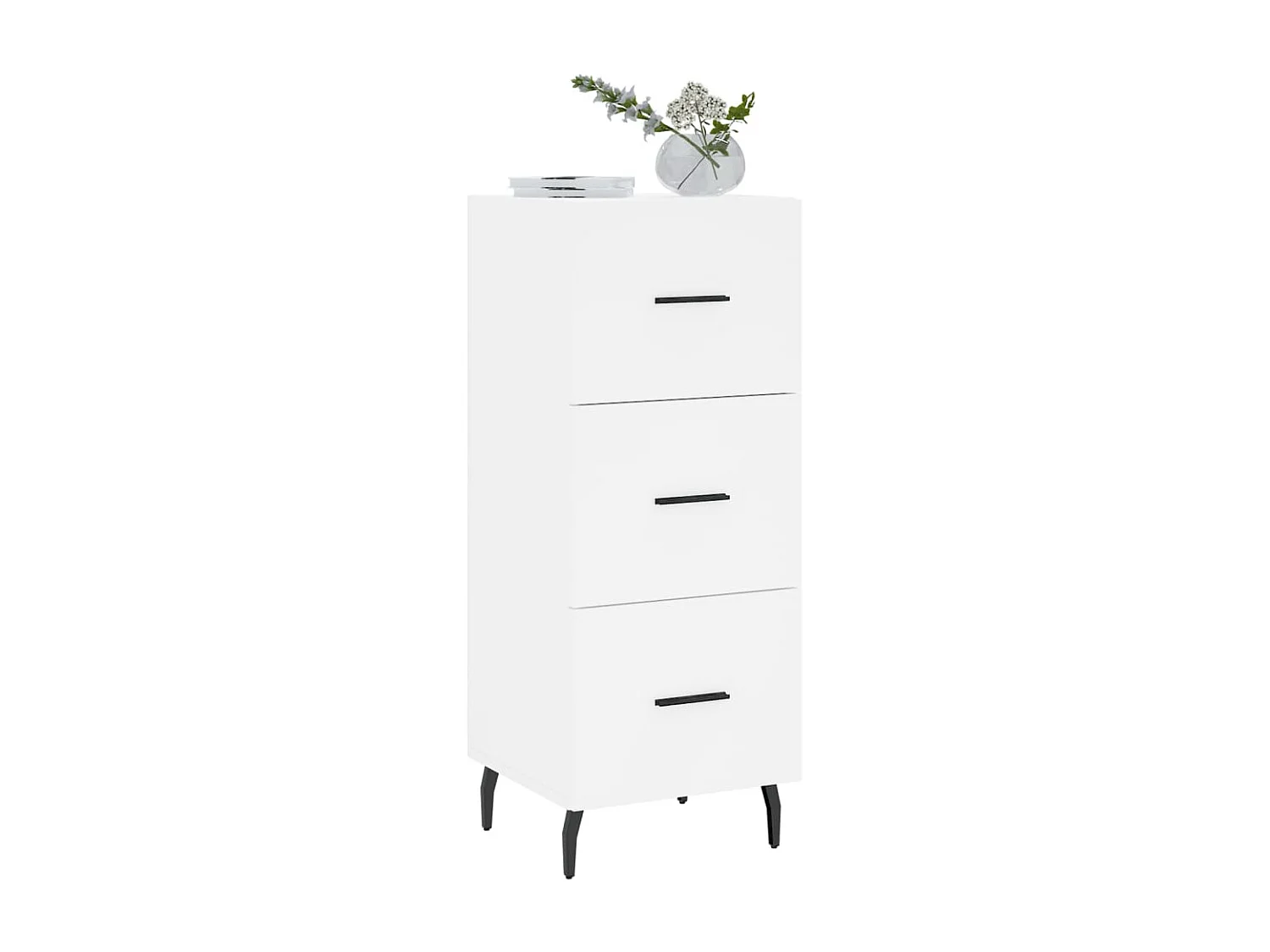 Buffet blanc 34,5x34x90 cm bois d'ingénierie QWE53433