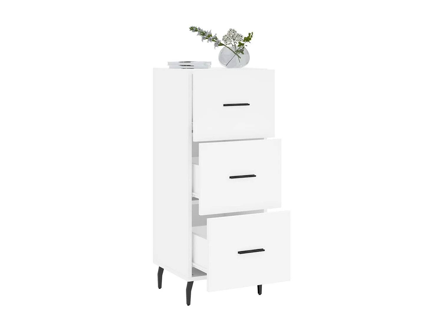 Buffet blanc 34,5x34x90 cm bois d'ingénierie QWE53433