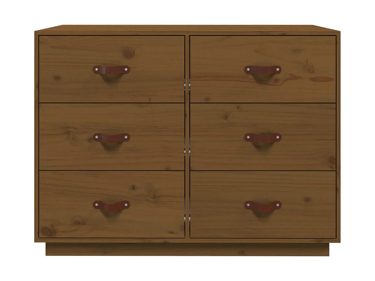 Aparador 100x40x75 cm madeira de pinho maciça castanho mel PT786538