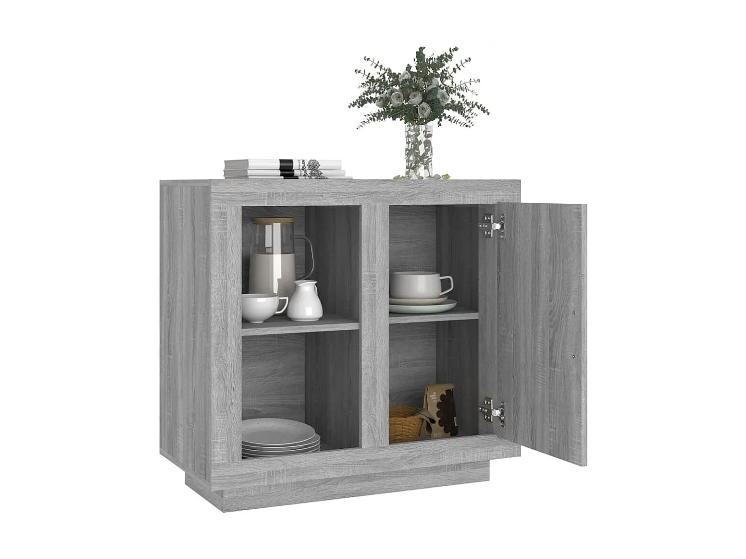 Dressoir 80x40x75 cm grijs sonoma eikenkleurig NL614198