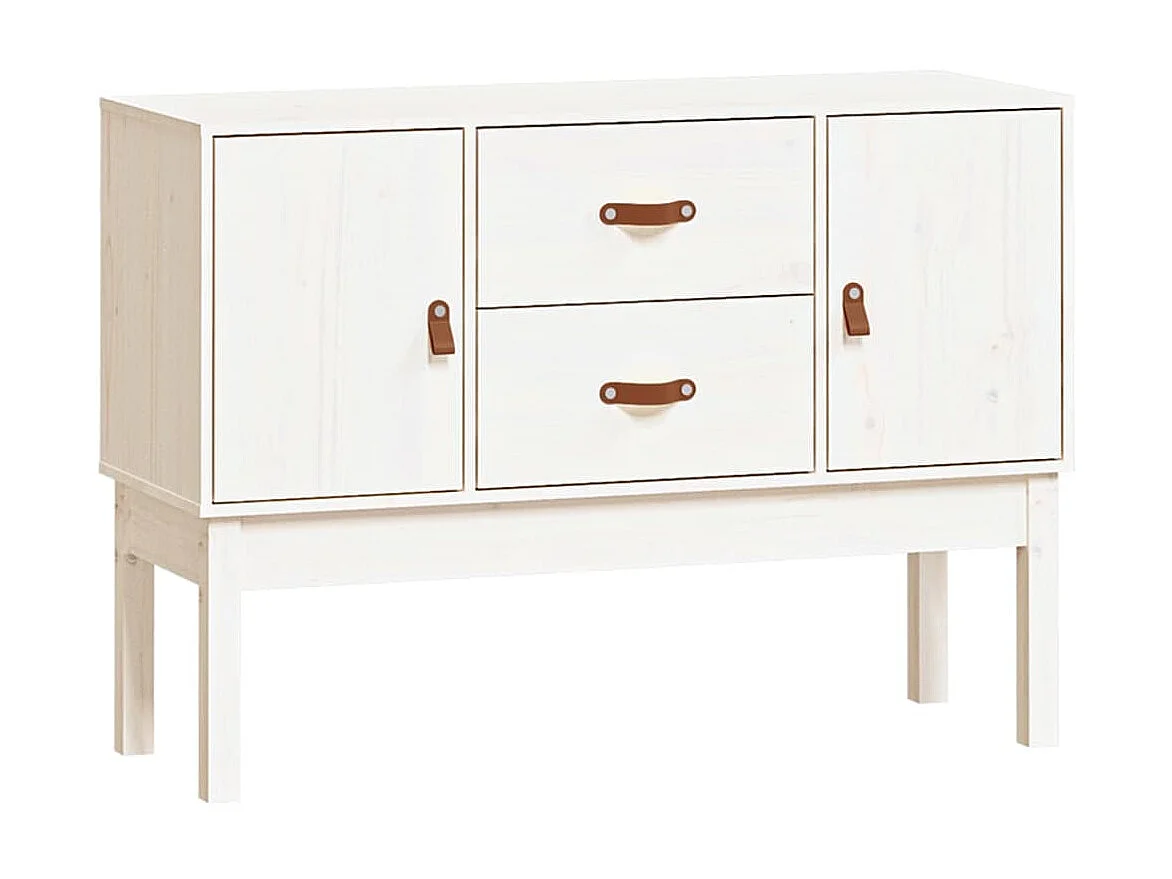 Buffet Blanc 110x40x78 cm Bois massif de pin QWE55677