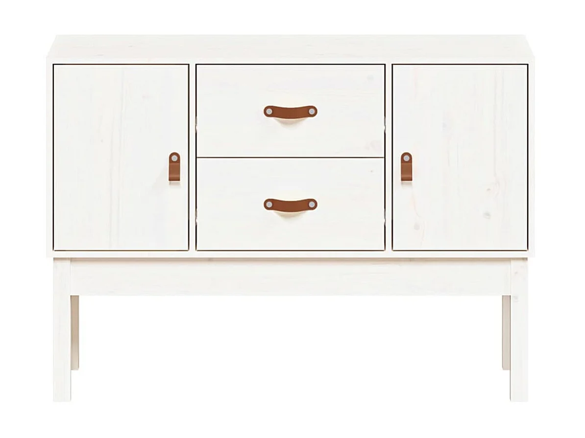 Buffet Blanc 110x40x78 cm Bois massif de pin QWE55677