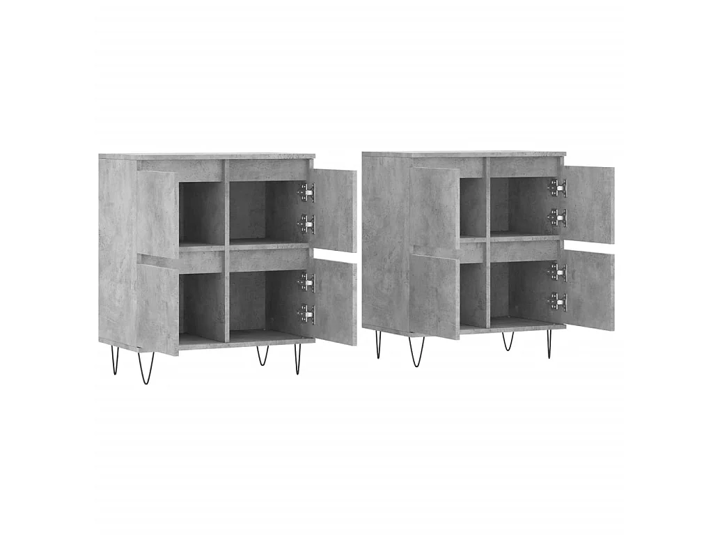 Aparadores 2 pcs derivados de madeira cinzento cimento PT291644